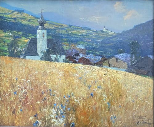 Ludovico Cavaleri, 1867 - 1942 | Senza titolo • Olio su tavola 68 x 59 cm